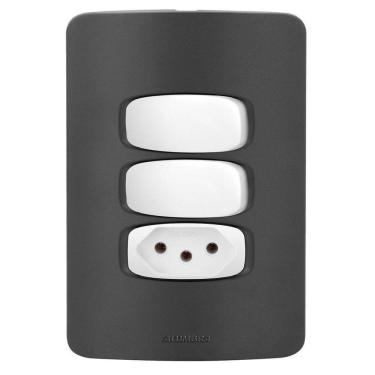 Imagem de 1 Simples + 1 + 1 Tomada 10A Black Maxx / Branco