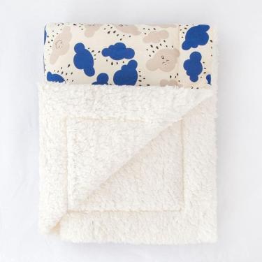 Imagem de Manta De Sherpa Para Bebê Lã Carneiro Nuvem Marinho