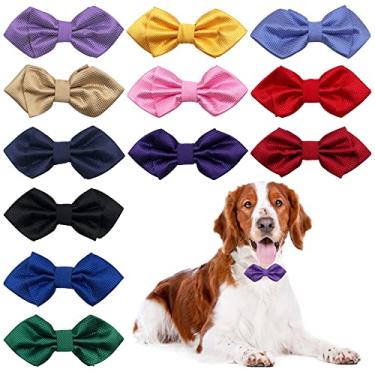 Imagem de PET SHOW Pacote com 12 gravatas borboleta para coleira de fixação de coleira para cães pequenos, médios e grandes, gatos, ovelhas, alpacas, gravatas borboletas, acessórios de cuidados pessoais