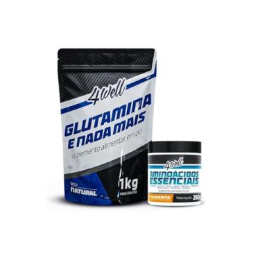 Imagem de 4well, Kit Anabolismo Essencial Aminoácidos Essenciais 290g Tangerina + Glutamina 1kg