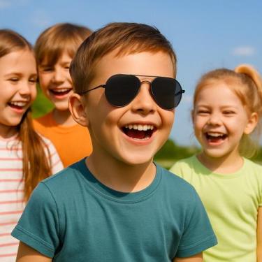 Imagem de Óculos de sol escuro infantil aviador c/ proteção uv - prime - ALÍQUI,