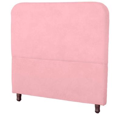 Imagem de Cabeceira Casal Queen Estofada Para Cama Box Lizza Veludo Cor Rosa Bebe