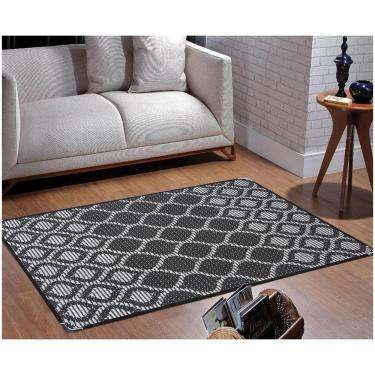 Imagem de Tapete Sisal Sala 2,00 X 2,50 Antider. Preto/ Cinza S-566