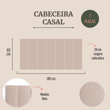 Imagem de Cabeceira Modulada Adesiva Estofada Casal - Kit 7 Placas