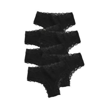 Imagem de Conjunto De Calcinhas Brasileiras De Algodão Com Renda Sexy Para Mulhe