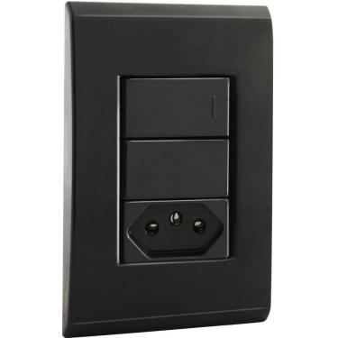 Imagem de Conjunto 4x2 Com 1 Interruptor Simples 10 A 250 V E 1 Tomada 2p T 10 A 250 V Tramontina Liz Grafite