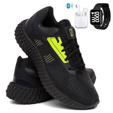 Imagem de Tênis Masculino de Corrida e Academia Super Leve e Confortável com Relógio e fone-Masculino