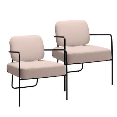 Imagem de Kit 2 Poltronas Katy Base em Ferro Movellu Home