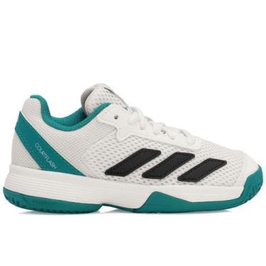 Imagem de Tênis Adidas Courtflash Infantil Branco Verde E Preto, 37