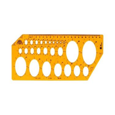 Imagem de Régua Circular Oval De Resina K Durável Para Desenho, Medição E Gabari