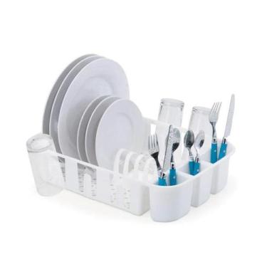 Imagem de Escorredor De Louça Pratos Talheres E Copo Plástico Branco - Nitron