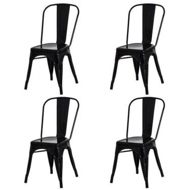 Imagem de Kit 4 Cadeiras Tolix Iron Industrial Preta