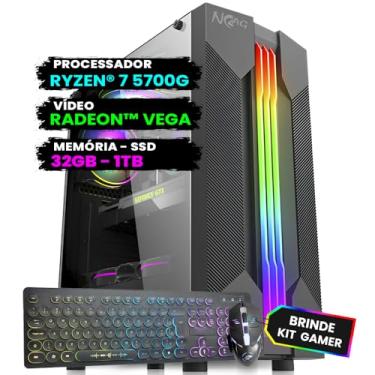 Imagem de Pc Gamer Computador Completo NoLag Amd Ryzen 7, Radeon™ Graphics Vega, 32GB Ram, SSD 1TB, Gabinete RGB