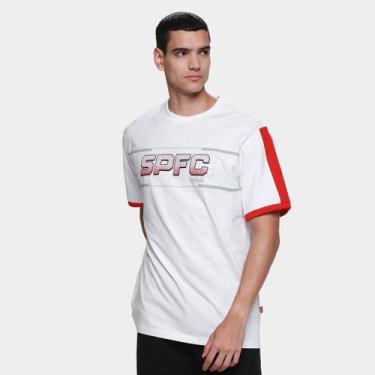 Imagem de Camiseta São Paulo Classic Masculina - Surf Center, Branco, Vermelho, 