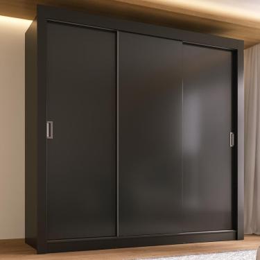 Imagem de Guarda-roupa Casal Multimóveis Barcelona 3 Portas De Correr Cr35401 Preto Preto