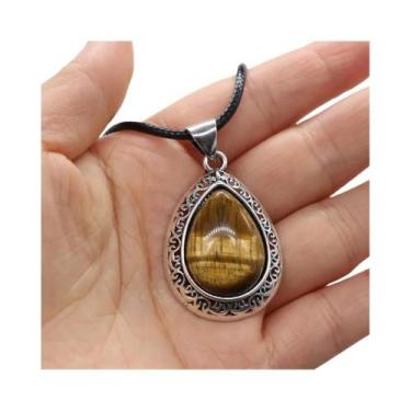 Imagem de Colar De Pedra Natural De Opala Cristal Gota D'água, Pingentes De Moda