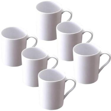 Imagem de Conjunto 6 Canecas em Melamina Branca 300ml Jogo Canecas - Best