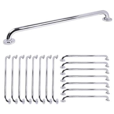 Imagem de Corrimao Alça de Apoio 80cm Kit 15 Uni Acessibilidade Idoso Cadeirante Deficiente Box Banheiro Barra Corredor Segurança