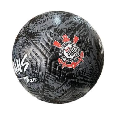 Imagem de Bola de Futebol Corinthians  Tamanho 5  Campo, Preto, Vermelho
