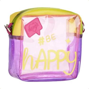 Imagem de Bolsa Shoulder Bag Infantil Neon Transparente Em PVC Com Estampa Front