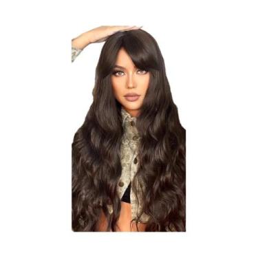 Imagem de Peruca Sintética Longa E Cacheada Vermelha Com Cobre E Amarelo Para Mu