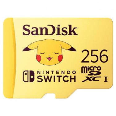 Imagem de Cartão de memória microSDXC 256GB SanDisk Pokémon Pikachu amarelo para Nintendo Switch, OLED e Lite