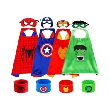 Imagem de Conjunto De Fantasia De Super-Herói Para Crianças Com 4 Peças, Capa, P