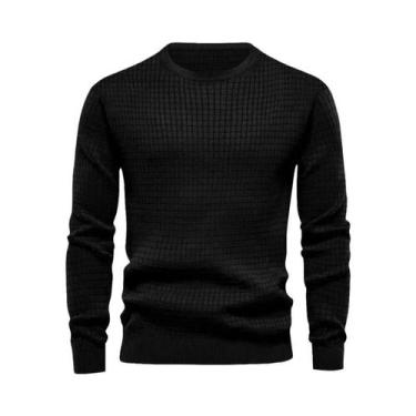 Imagem de Novo moletom masculino com gola redonda, cor sólida, grande, primavera