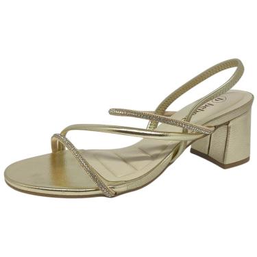 Imagem de Sandalia Feminina Conforto Elegante Salto Bloco Medio Bebece