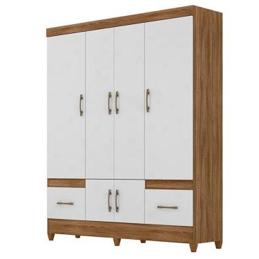 Imagem de Guarda Roupa Casal MS912 6 Portas Naturale Branco - Moval