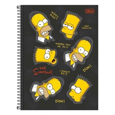 Imagem de Caderno Espiral Universitário Simpsons 16 Matérias Preto - Tilibra