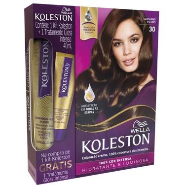 Imagem de Coloração koleston 30 Castanho Escuro + Brinde