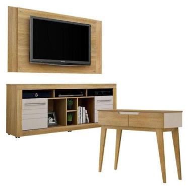 Imagem de Rack Bancada Painel Para Tv Firenze E Aparador Bellíssima Cinamomo Off