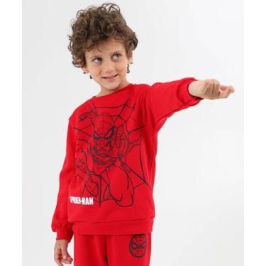 Imagem de Blusão Infantil Moletom Homem Aranha Marvel Tam 4 a 10-47062, Vermelho