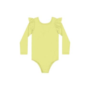 Imagem de Maiô Infantil Manga Longa FPS +50 Quimby, Amarelo, 8