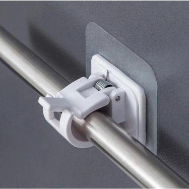 Imagem de Kit Suporte Adesivo para Varão de Cortina - Instalação Sem Pregos e Aj