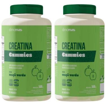 Imagem de KIT 2X Creatina Gummies 60 gomas - Clinicmais Sabor:Maçã Verde, Maçã V