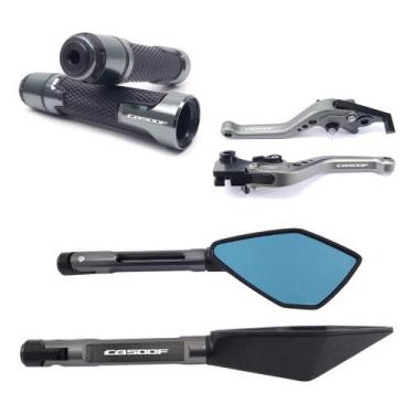 Imagem de Kit Manete Manopla Retrovisor Honda Cb500f Gravado A Laser - NoBrand, 