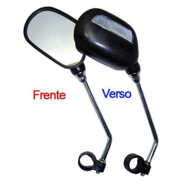 Imagem de Espelho Retrovisor Bike Retangular Refletor C/Haste Preto - KTR