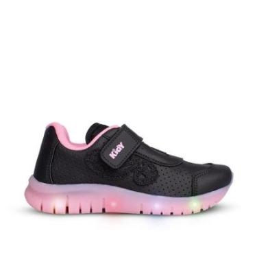 Imagem de Tênis Infantil Menina Kidy Light Fun Preto e Rosa Pisca-Pisca e Velcro-Feminino