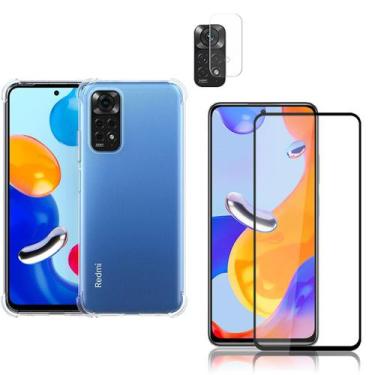 Imagem de Capa Anti Queda Compatível Xiaomi Redmi Note 11 4G + Película 5D + Câm