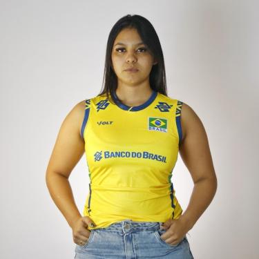 Imagem de Camisa Brasil Vôlei Volt Regata 2025 Jogo 1 Amarela - Feminina-Feminino