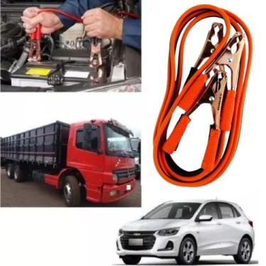 Imagem de Cabo De Carga Bateria Chupeta Emergência Caminhão Carro 2m 500a Transf