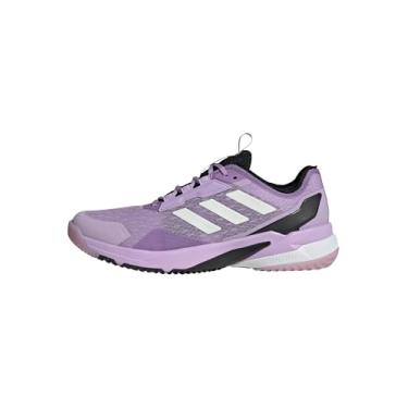 Imagem de adidas Tênis feminino Crazyflight 6 Indoor, Ameixa em pó/zero metálico/preto, 40