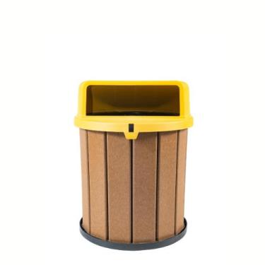 Imagem de Lixeira Madeira Plástica 62 Litros - MBS, Amarelo