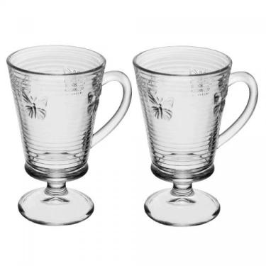 Imagem de Conjunto 4 Taças de Cappuccino Lines Butterfly 240ml Vidro - Wolff