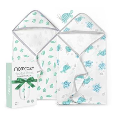 Imagem de Toalha de bebê Momcozy Soft & Absorvente com tartaruga marinha com cap