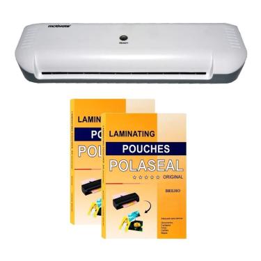 Imagem de Kit Plastificadora Laminadora RG 0,05 Documentos A4 220V com 200 Polaseal 125 Micras Motivate
