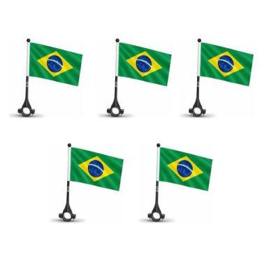 Imagem de Bandeira do Brasil para Moto  Haste com Suporte de Fixação Fácil - Neo
