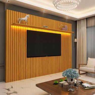 Imagem de Painel Ripado para TV até 90 Polegadas com LED 100% MDF 228,8CMX217CM 